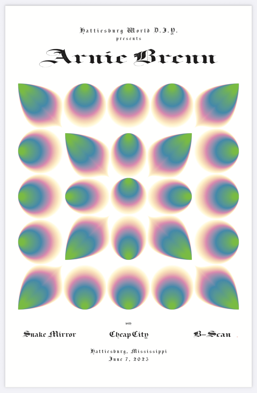 Arnie Brenn Hattiesburg World DIY Show Poster 11x17"